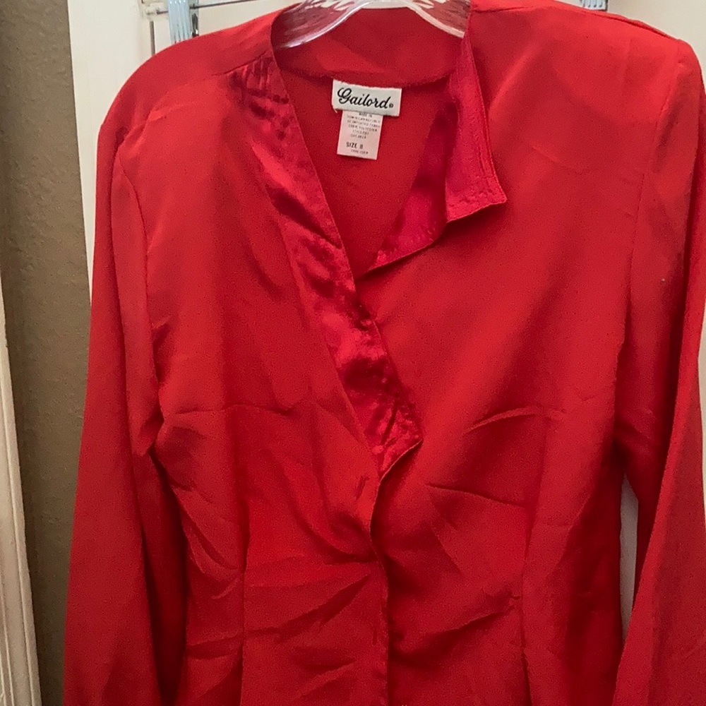 FINAL MARKDOWN Gailord satin trim blouse 8